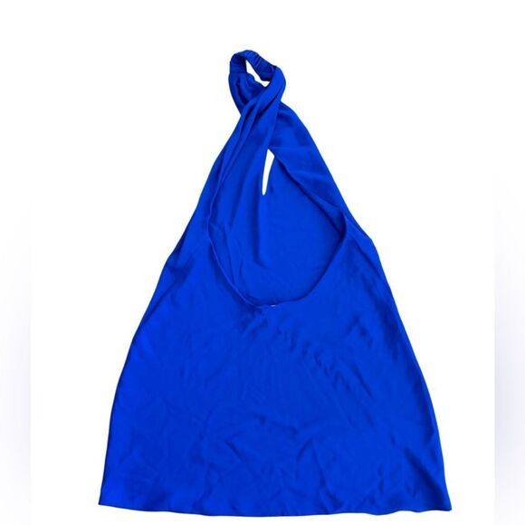 Show Me Your Mumu Women's Jasmine Halter Mini Dress in Royal Blue Size Large - Picture 7 of 9